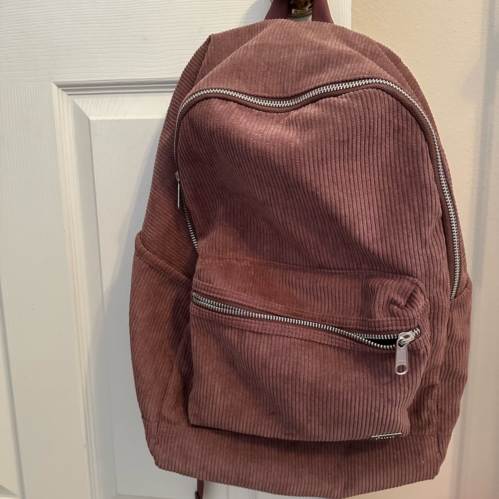 PINK Corduroy Backpack in Brownish Pink